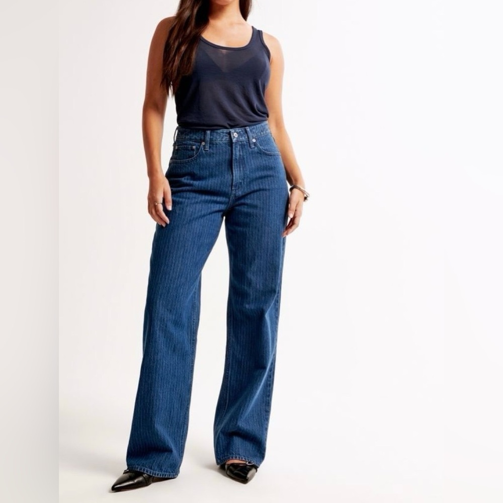 Abercrombie & Fitch Curve Love Dark Pinstripe